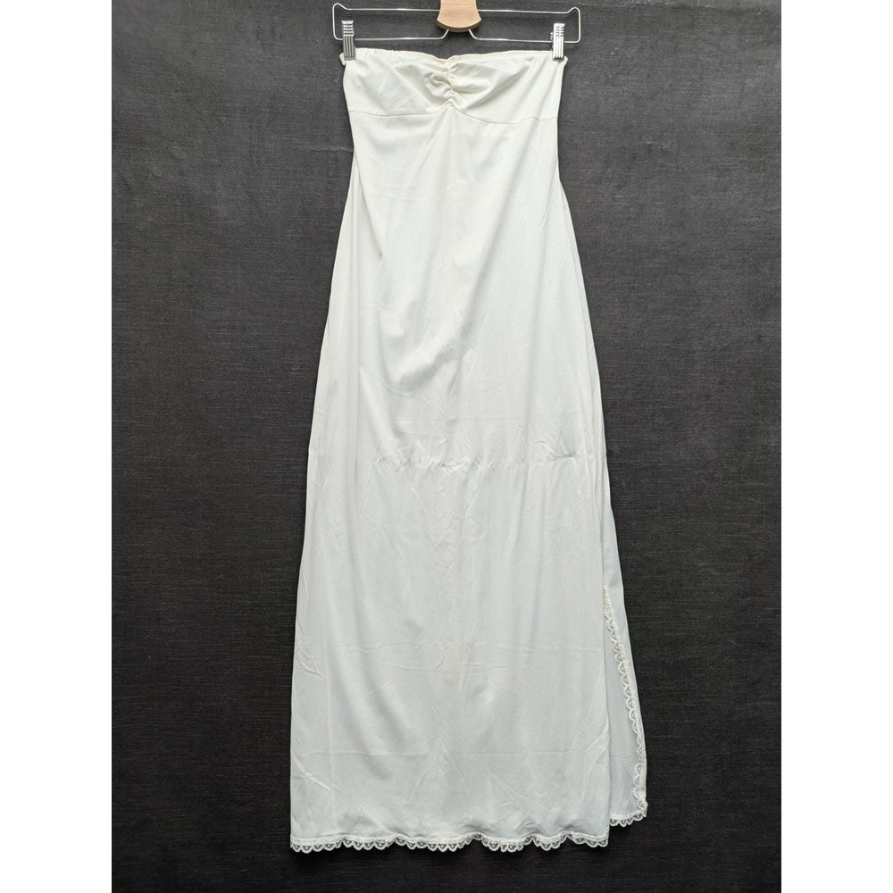 Vintage Darling Maxi Slip Full Body Sleeveless Ivory Size Med Sissy Sexy Slip
